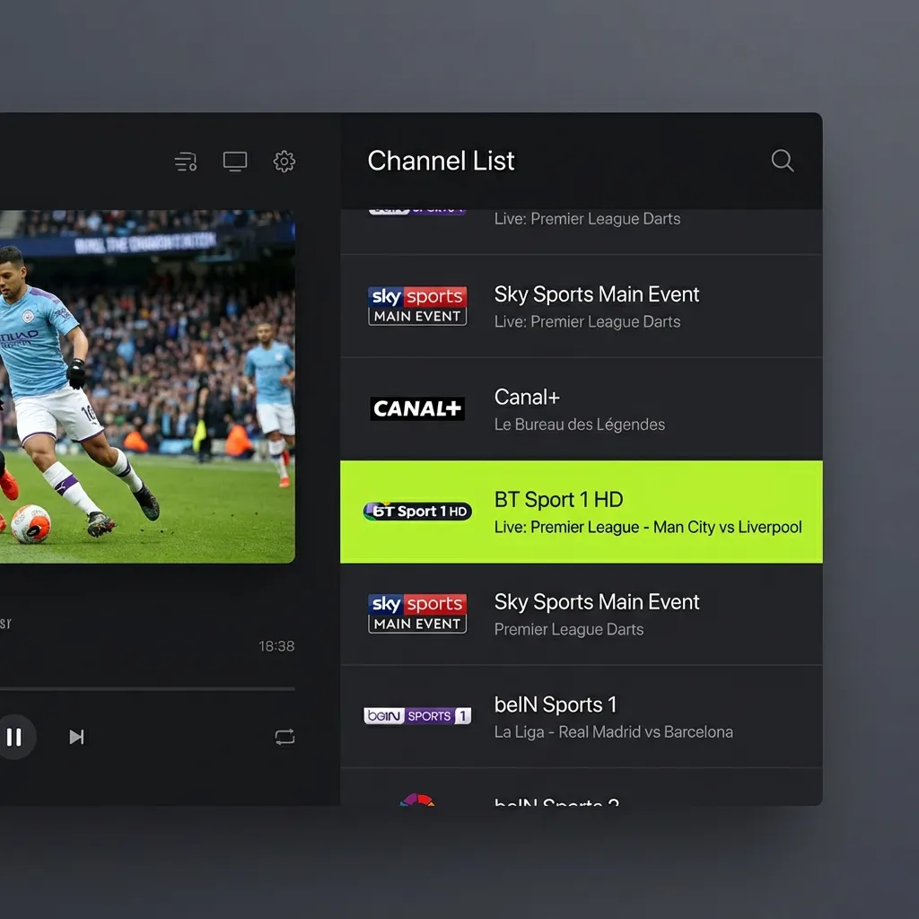 IPTV Channel List Interface